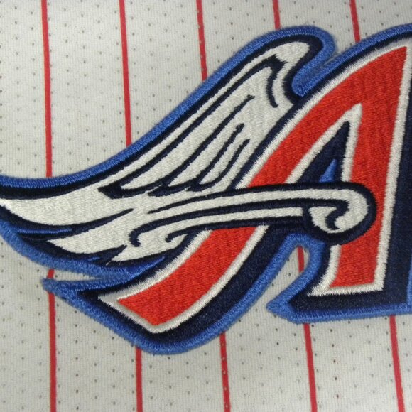 VINTAGE RARE MAJESTIC ANAHEIM ANGELS PINSTRIPE BASEBALL JERSEY IN SIZE L - Picture 8 of 10